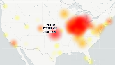 Downdetector Frontier Map